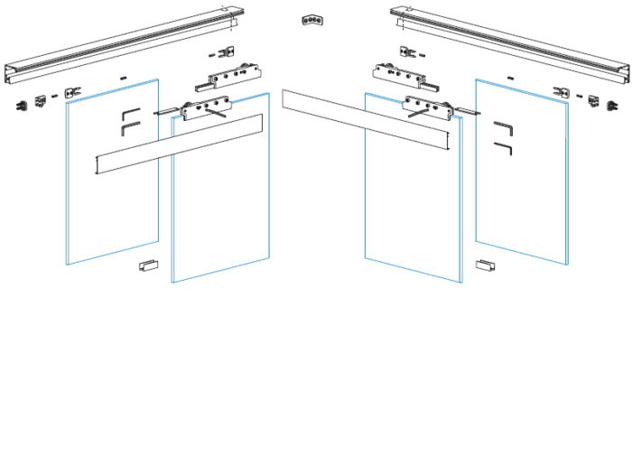 Bīdāmās dušas Terno Clear komplekts 90gr., 2m