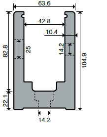 Stikla margu U-profils