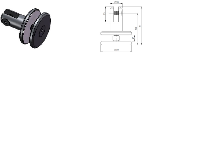 Jumtiņa GR stiprinājums uz stikla