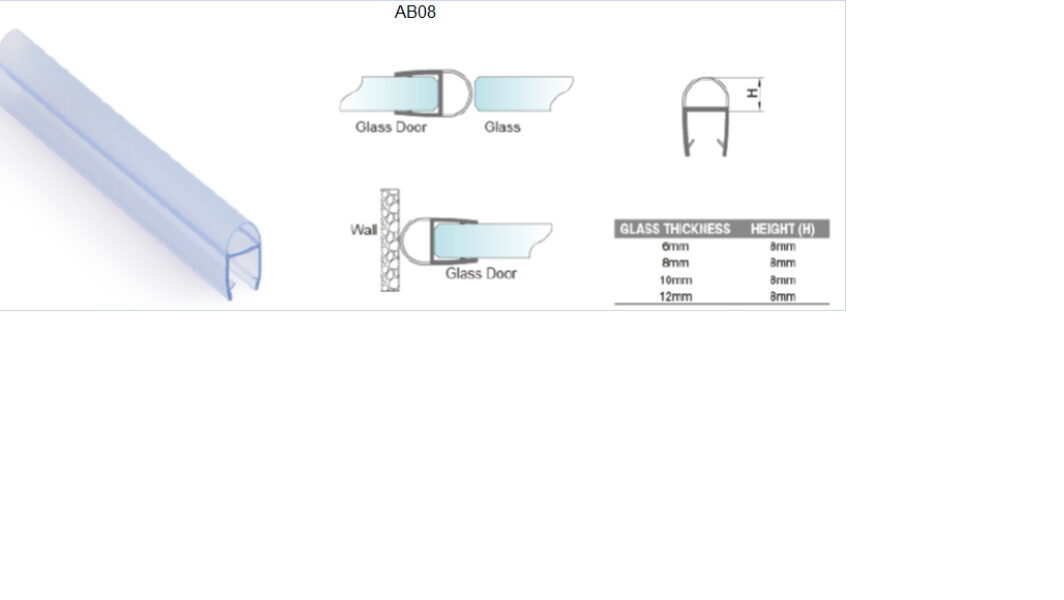 Akrila blīvprofils 8mm stiklam 2.2m