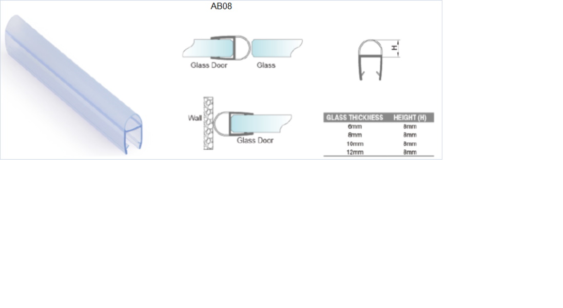 Akrila blīvprofils 8mm stiklam 2.2m