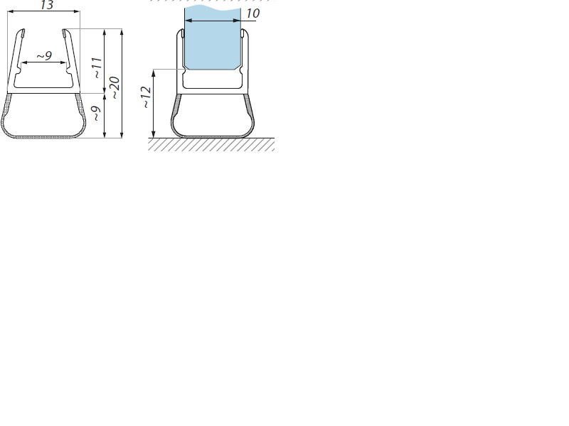 Akrila blīvprofils 10mm stiklam 2.5m