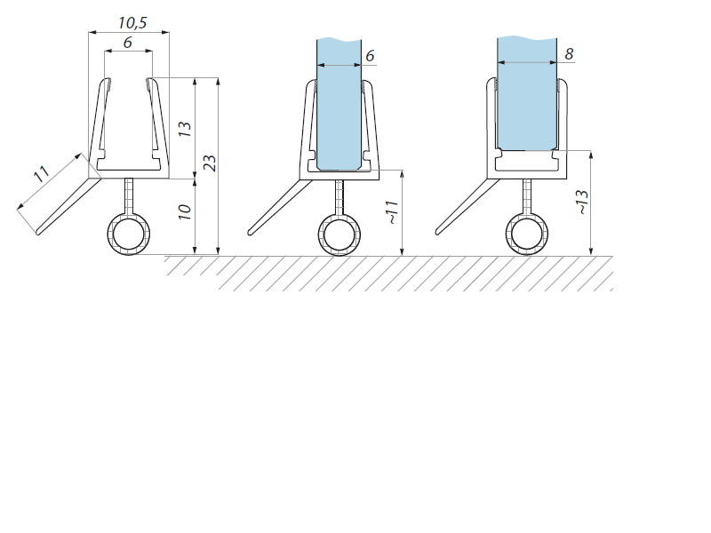 Akrila blīvprofils 6-8mm stiklam 2.5m