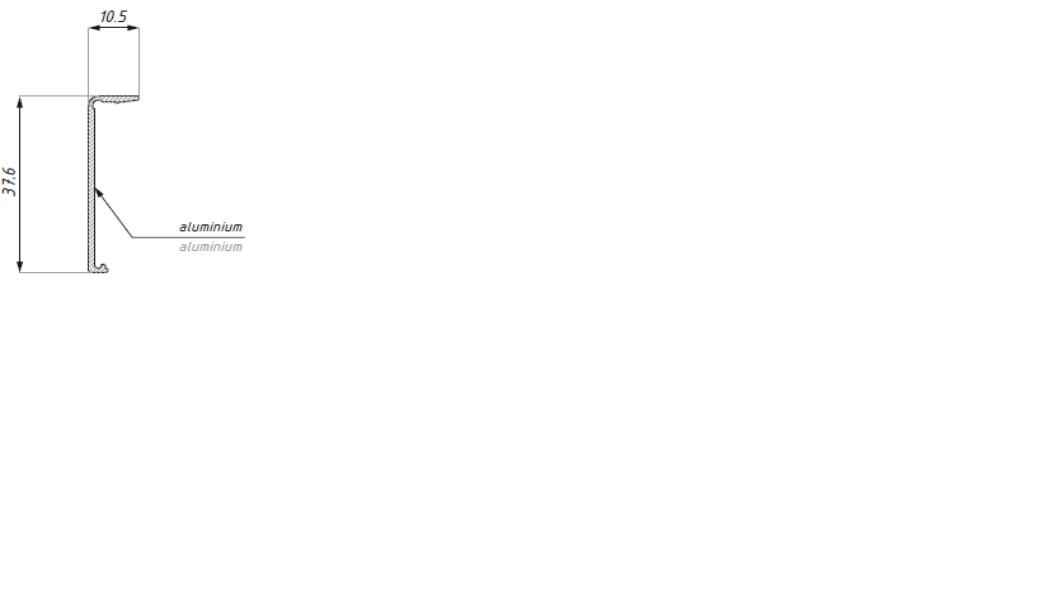 38mm stiprinājuma profila nosegvāks, 3m