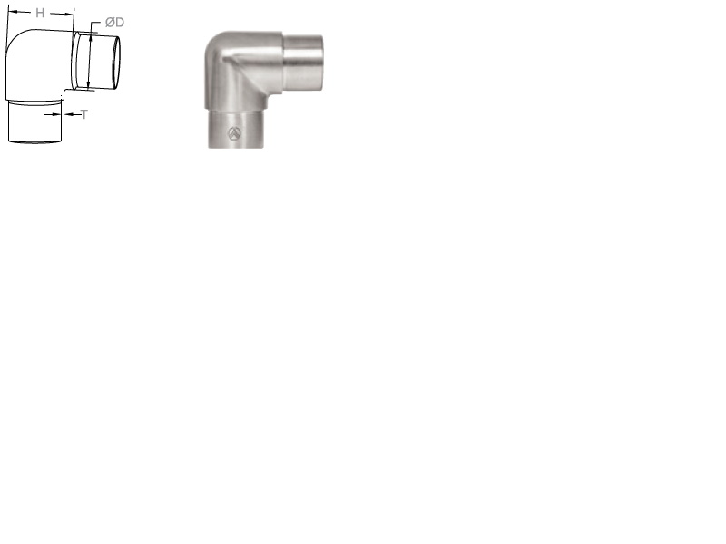 Roktura caurules D42,4 mm savienojums 90 gr.