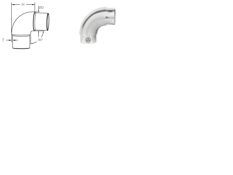 Roktura caurules D42,4 mm savienojums 90 gr.