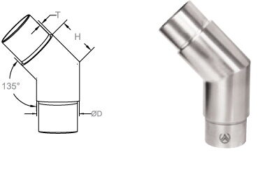 Roktura caurules D42,4 mmsavienojums 135 gr.