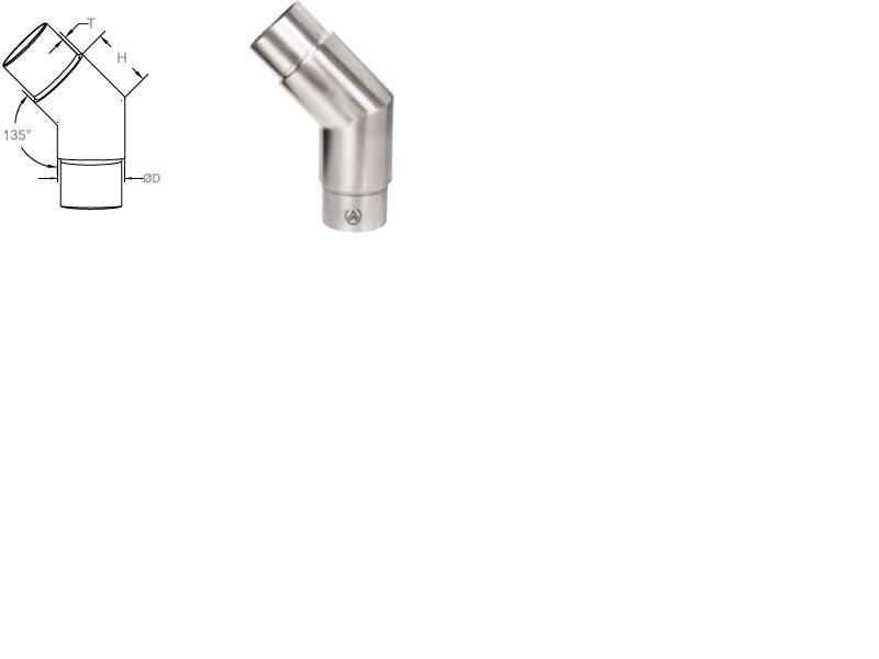 Roktura caurules D42,4 mmsavienojums 135 gr.