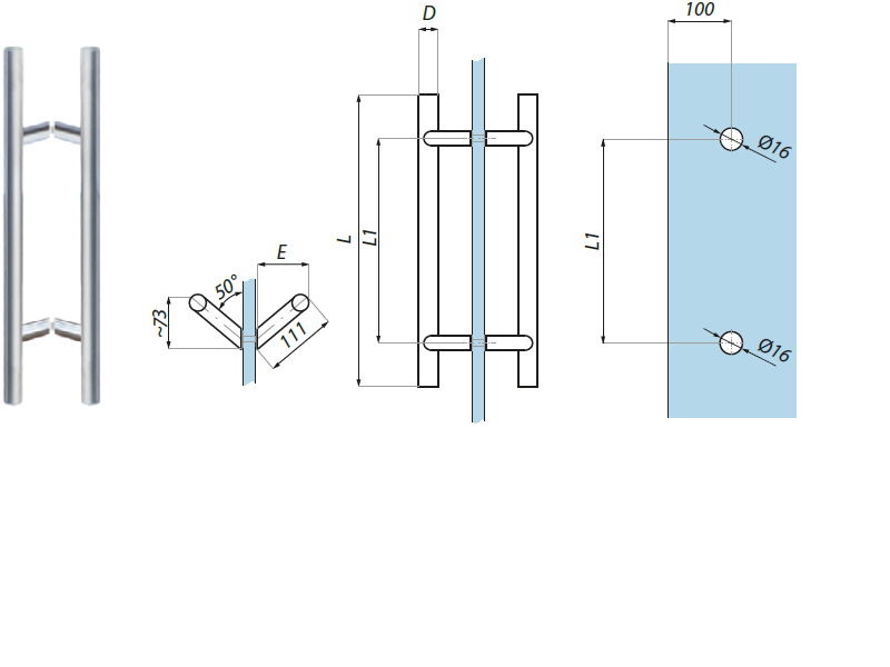 Durvju rokturis Ancona FH16