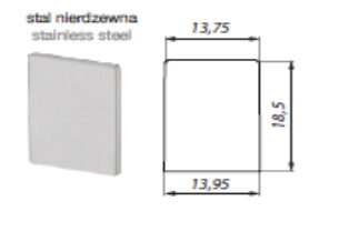 U-profila 19x14 mm gala vāciņš
