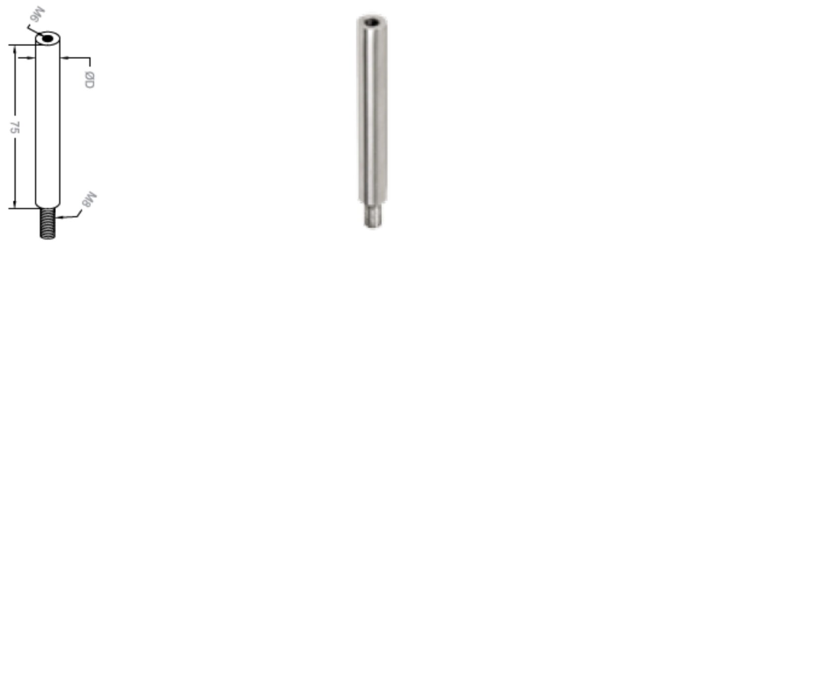 Roktura turētāja stienītis D12 mm