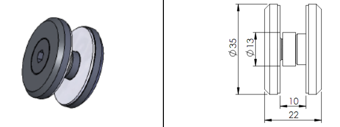 Punktveida stiprinājums Ø35 mm