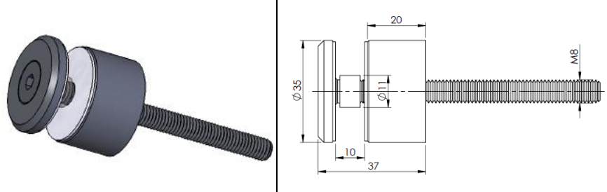 Punktveida stiprinājums Ø35 mm