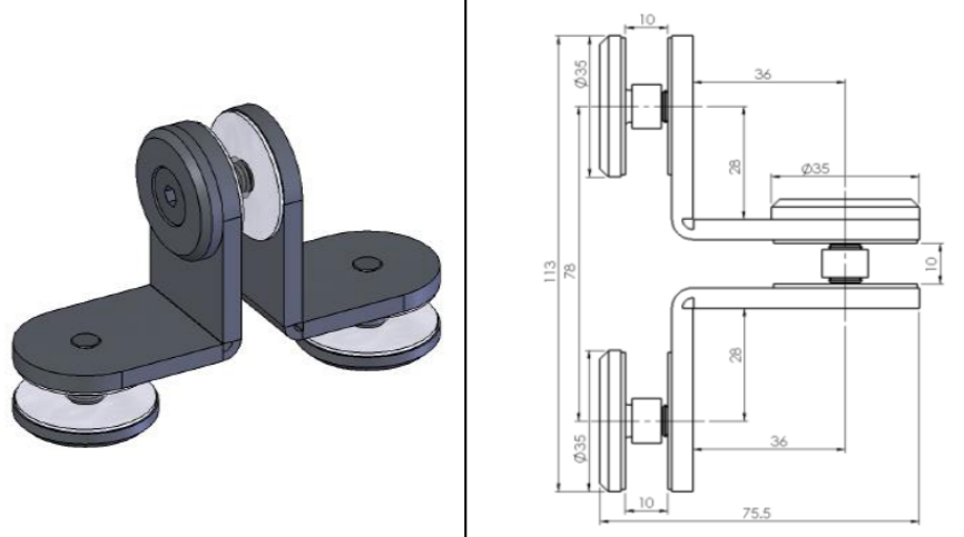 Punktveida stiprinājums Ø35 mm