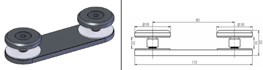 Punktveida stiprinājums Ø35 mm