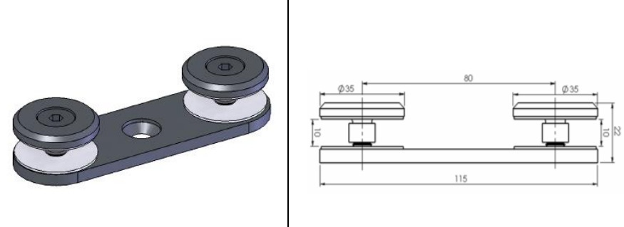 Punktveida stiprinājums Ø35 mm