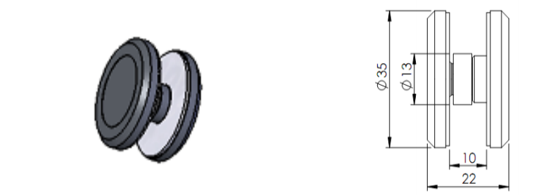 Punktveida stiprinājums Ø35 mm