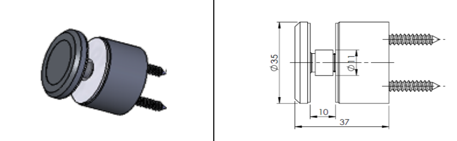 Punktveida stiprinājums Ø35 mm