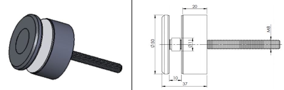 Punktveida stiprinājums Ø50 mm