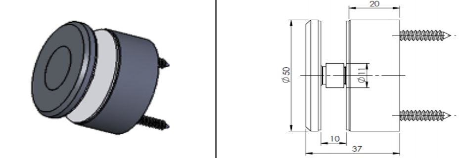 Punktveida stiprinājums Ø50 mm