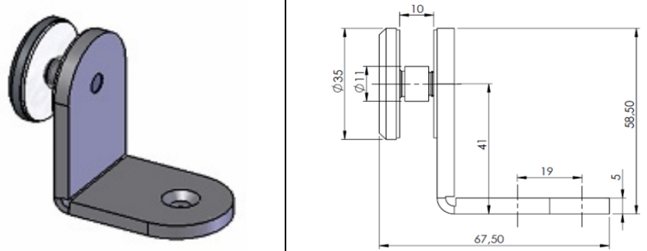 Punktveida stiprinājums Ø35 mm