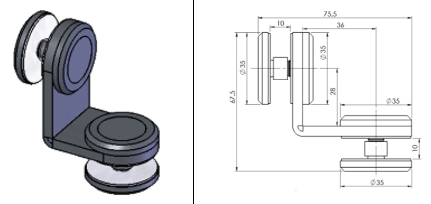 Punktveida stiprinājums Ø35 mm