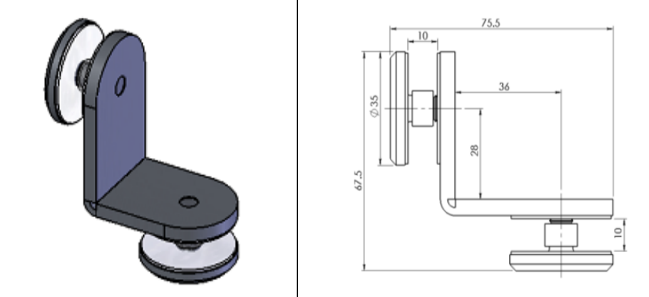 Punktveida stiprinājums Ø35 mm