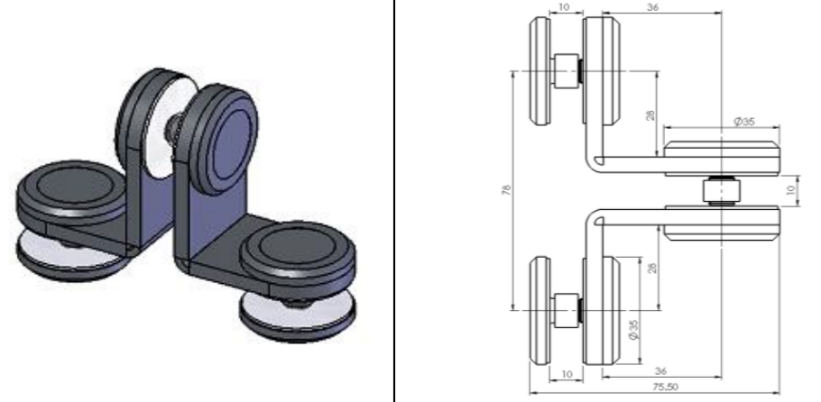 Punktveida stiprinājums Ø35 mm