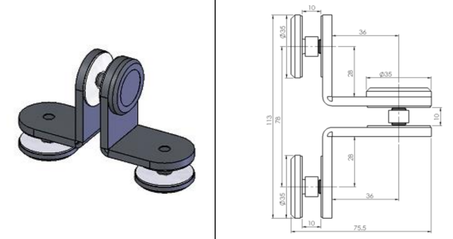 Punktveida stiprinājums Ø35 mm