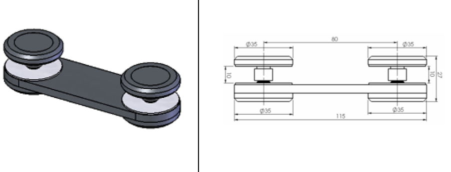 Punktveida stiprinājums Ø35 mm
