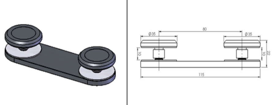 Punktveida stiprinājums Ø35 mm