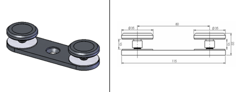 Punktveida stiprinājums Ø35 mm