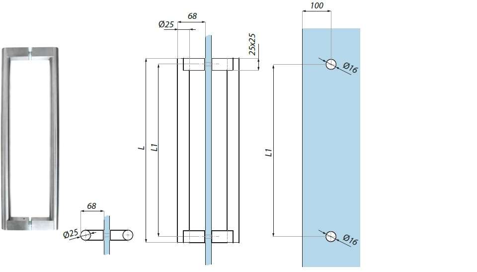 Durvju rokturis Ancona HM01