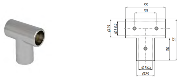 T savienojums stanga-stanga