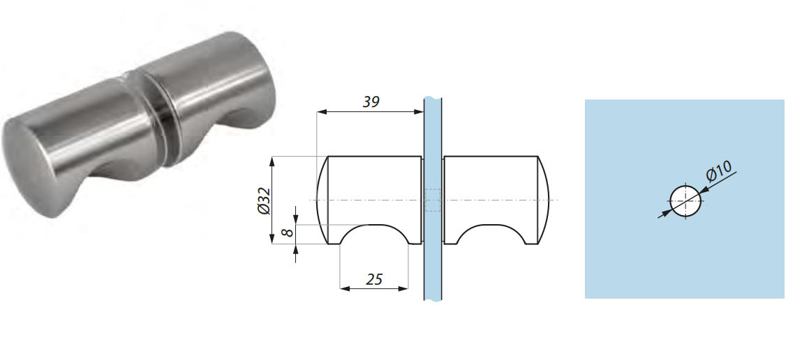 Dušas rokturis ø 32 mm