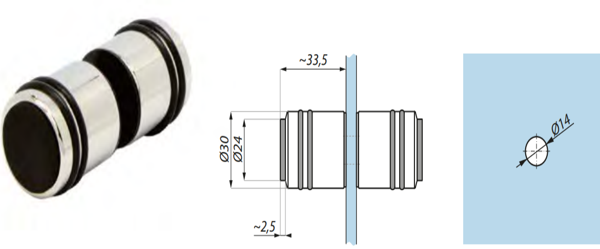 Dušas rokturis ø 30 mm
