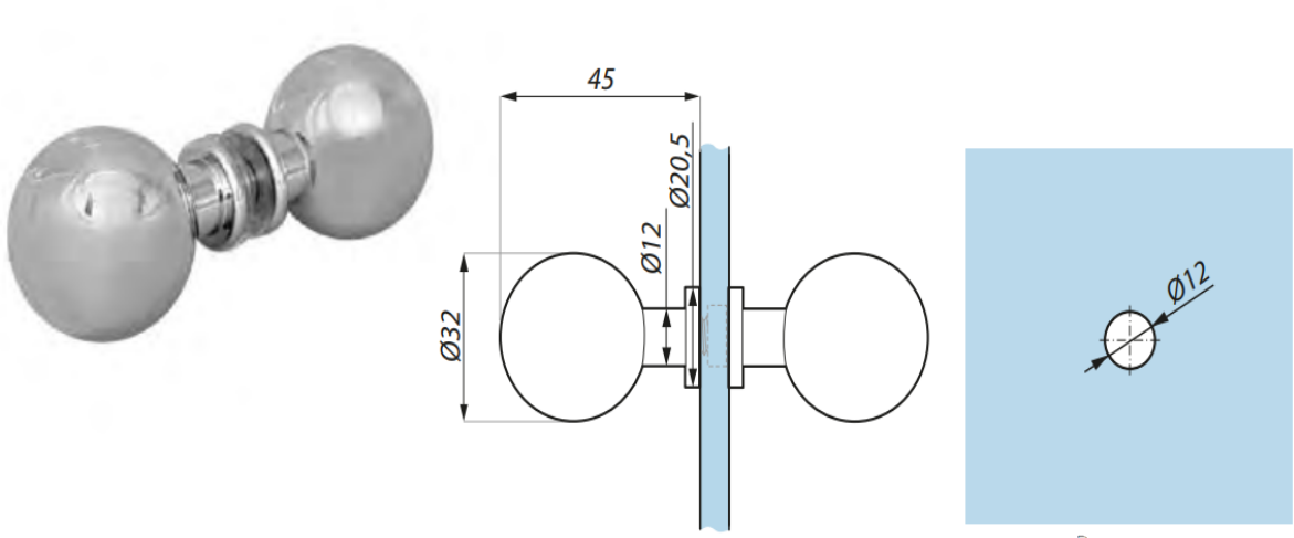 Dušas rokturis ø 32 mm