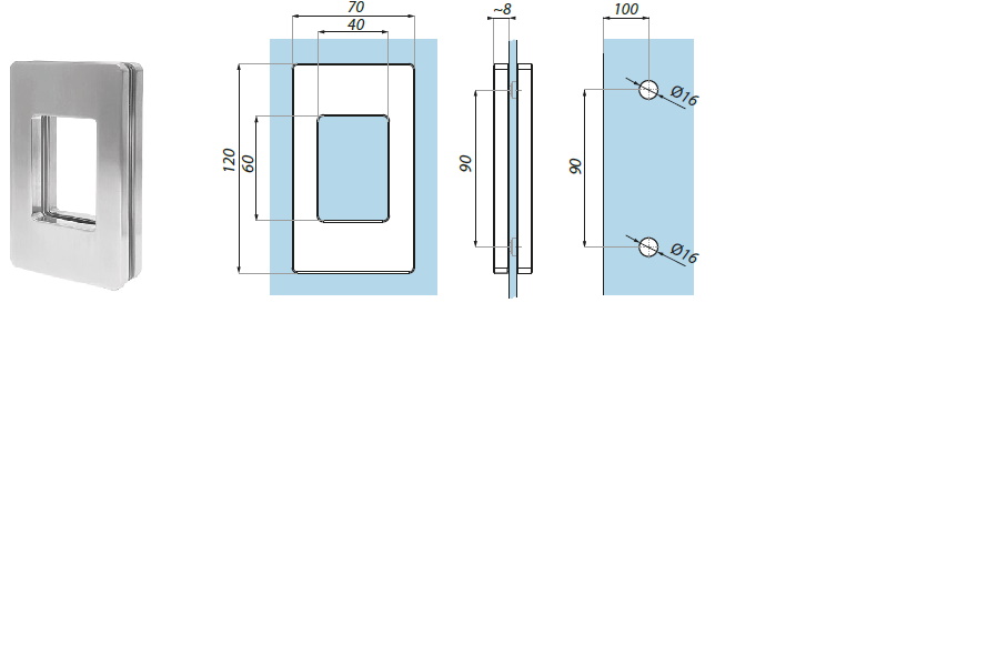 Bīdāmo durvju rokturis Ancona KHN19