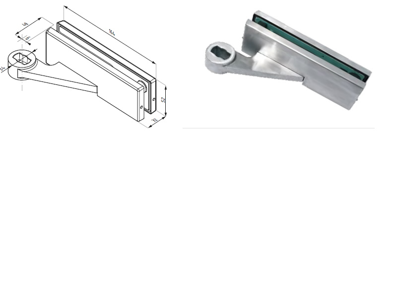 Apakšējā durvju eņģe Como ar iznestu asi, kreisā