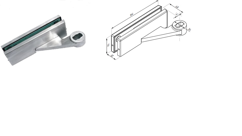 Apakšējā durvju eņģe Como ar iznestu asi, labā