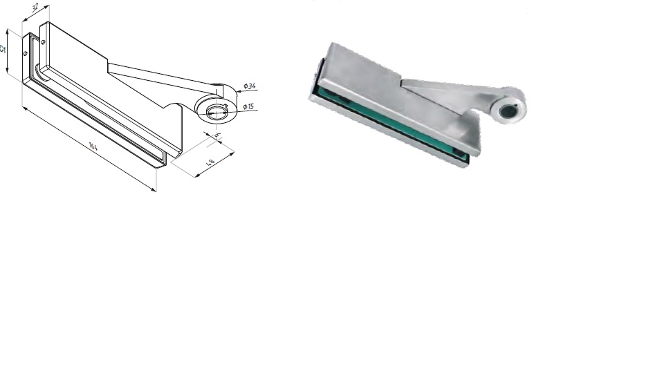 Augšējā durvju eņģe Como ar iznestu asi, labā