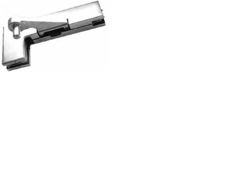 Augšējās eņģes stiprinājums uz stikla Como ar iznestu asi, kreisais