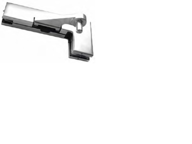 Augšējās eņģes stiprinājums uz stikla Como ar iznestu asi, labais