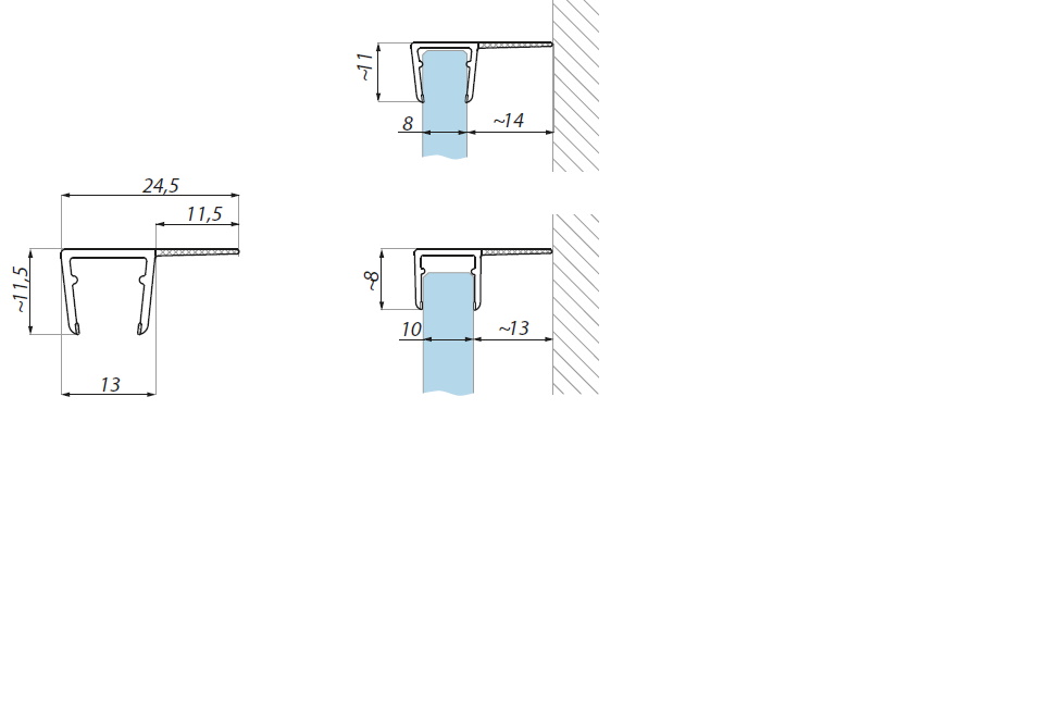 Akrila blīvprofils 8-10 mm stiklam 2.2m