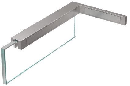 Dušas fiksētā stikla L-veida turētājs