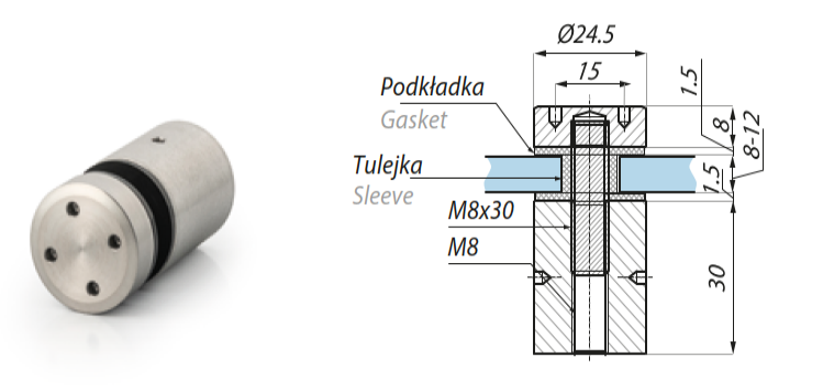 Punktveida stiprinājums Ø24,5mm