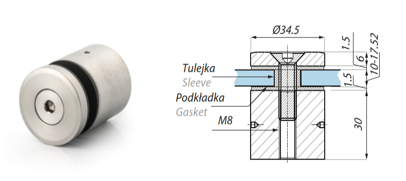 Punktveida stiprinājums Ø34,5mm