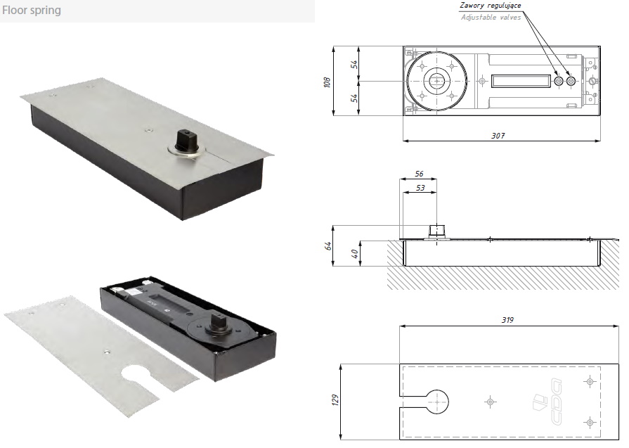 Hidrauliskais durvju aizvērējs Bergamo