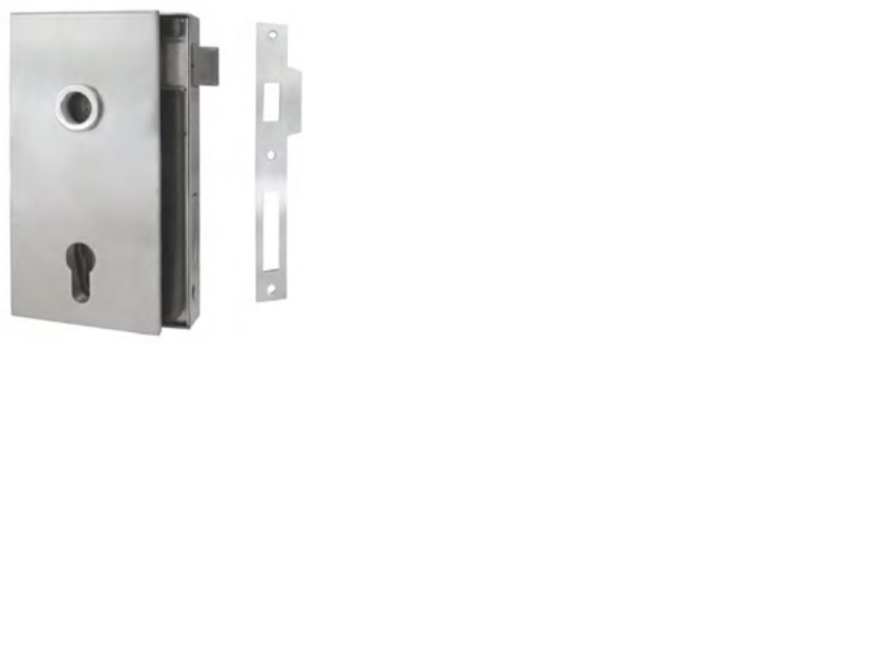 Piekļuves kontroles slēdzene ar fiksēto rokturi un cilindru, labā