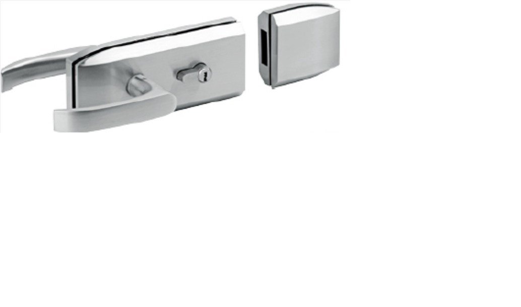 TG slēdzene ar rokturi, cilindru ar aizgriezni un pretplāksni uz stikla